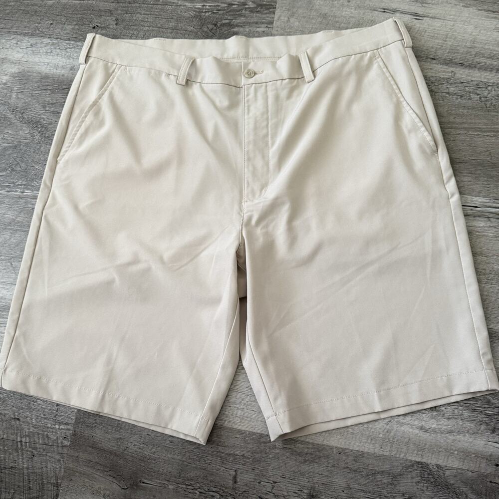 Links Edition Golf Shorts Mens Size 40 Beige Tan Flat Front Lightweight
